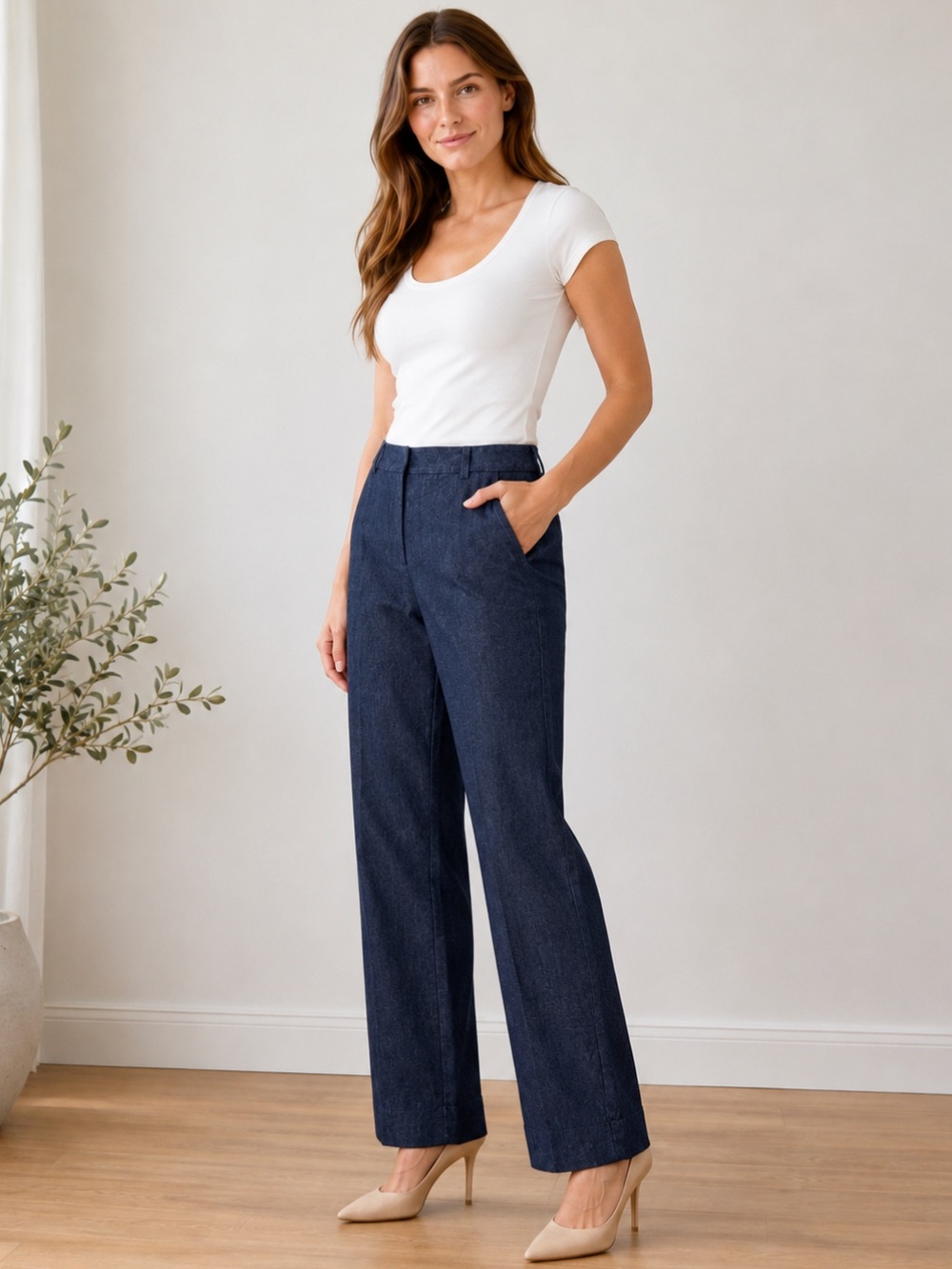Banana Republic Avery Women's Dark Navy Denim Trousers - Picture 2 of 9